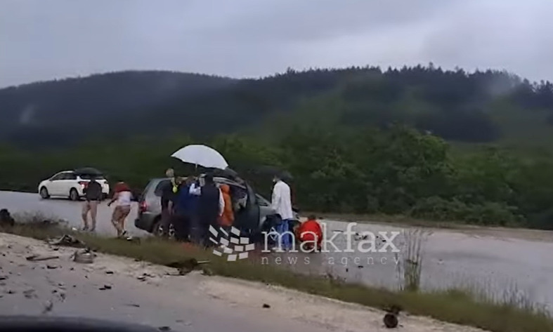 (Видео) Еден загинат,  повеќе повредени во тешката сообраќајна несреќа на патот Охрид-Кичево