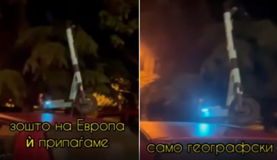 (Видео) Како скопјани се однесуваат кон тротинетите: еден заврши врз автомобил
