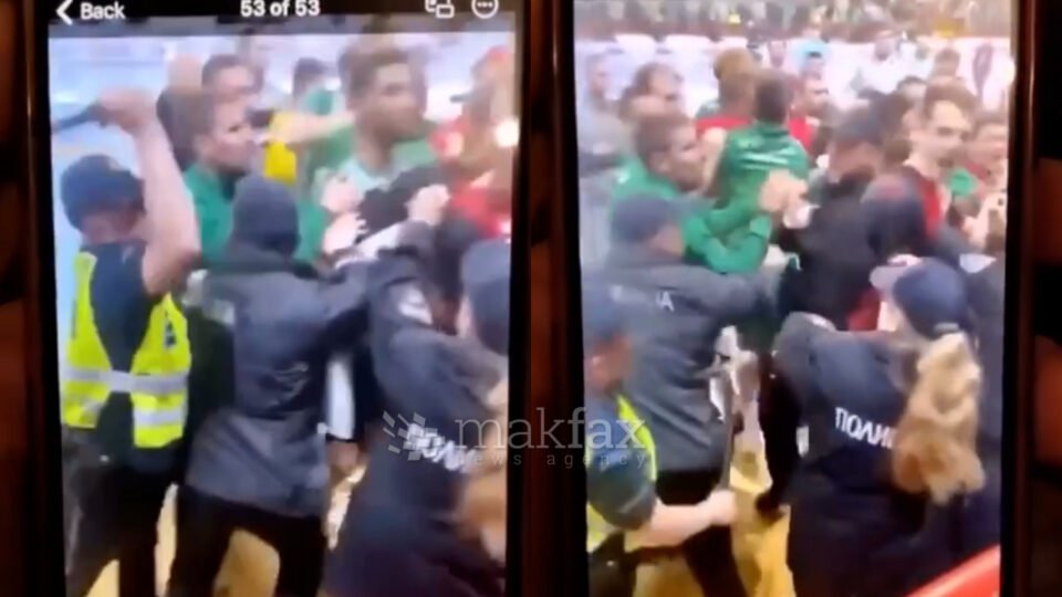 (Видео) Ракометарот Талевски удрен со пендрак од полицаец во Охрид, за време на натпреварот со „Пелистер“