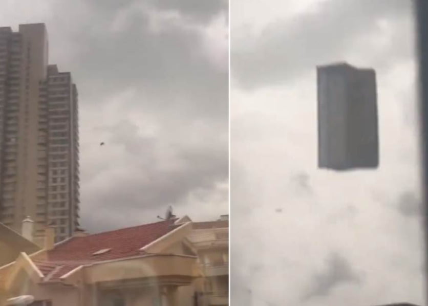 (Видео) Силен ветер ја погоди Анкара: летаа покриви, делови од згради