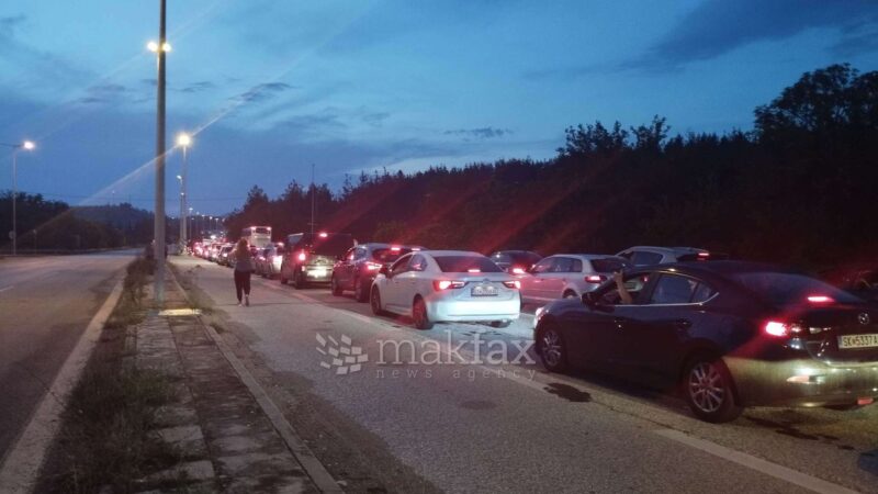 (Фото) Километарска колона, заглавени возила, нервоза – за влез од Грција се чека и по повеќе од саат