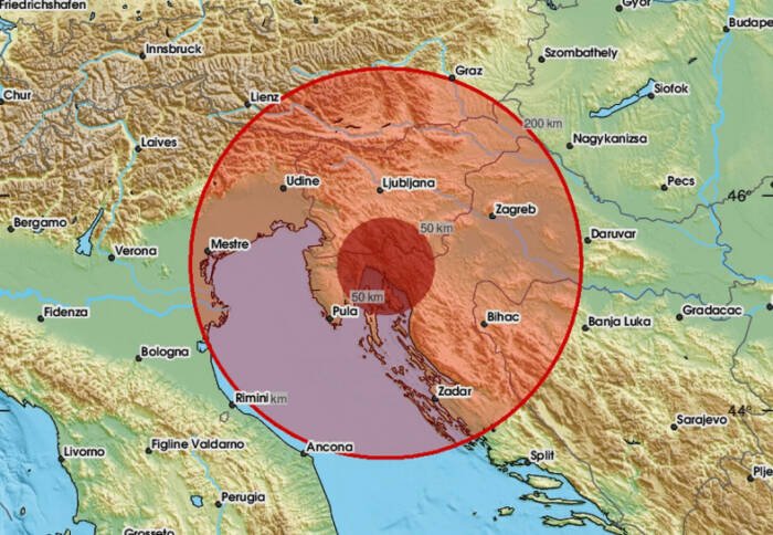 Земјотрес почувствуван во Словенија и Хрватска