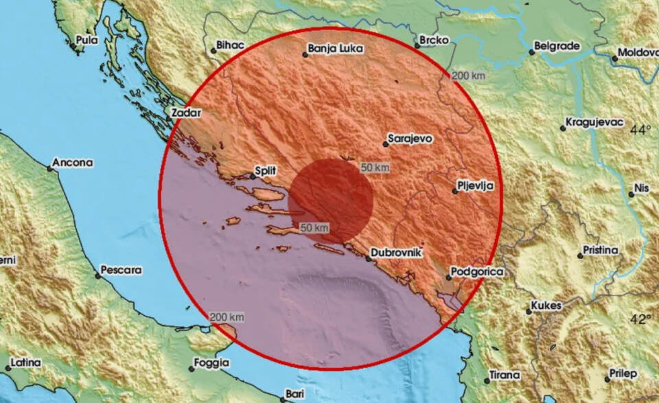 „Имаше силно тресење околу 5 секунди“ – земјотрес почувствуван во Хрватска и Босна и Херцеговина