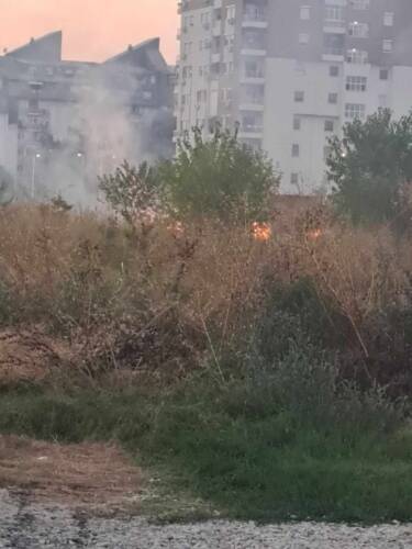 Пожар во Ново Лисиче: Се запали сува трева
