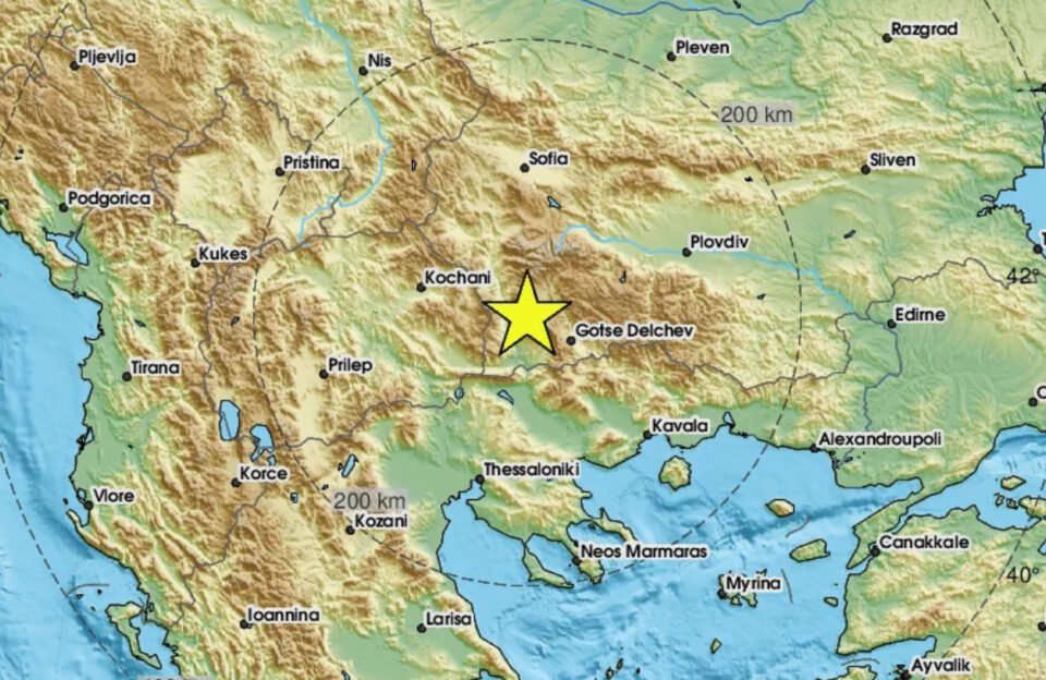 Земјотрес од Бугарија го стресе и источниот дел на Македонија